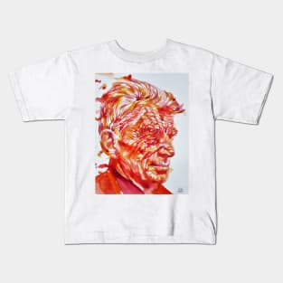 SAMUEL BECKETT watercolor portrait .2 Kids T-Shirt